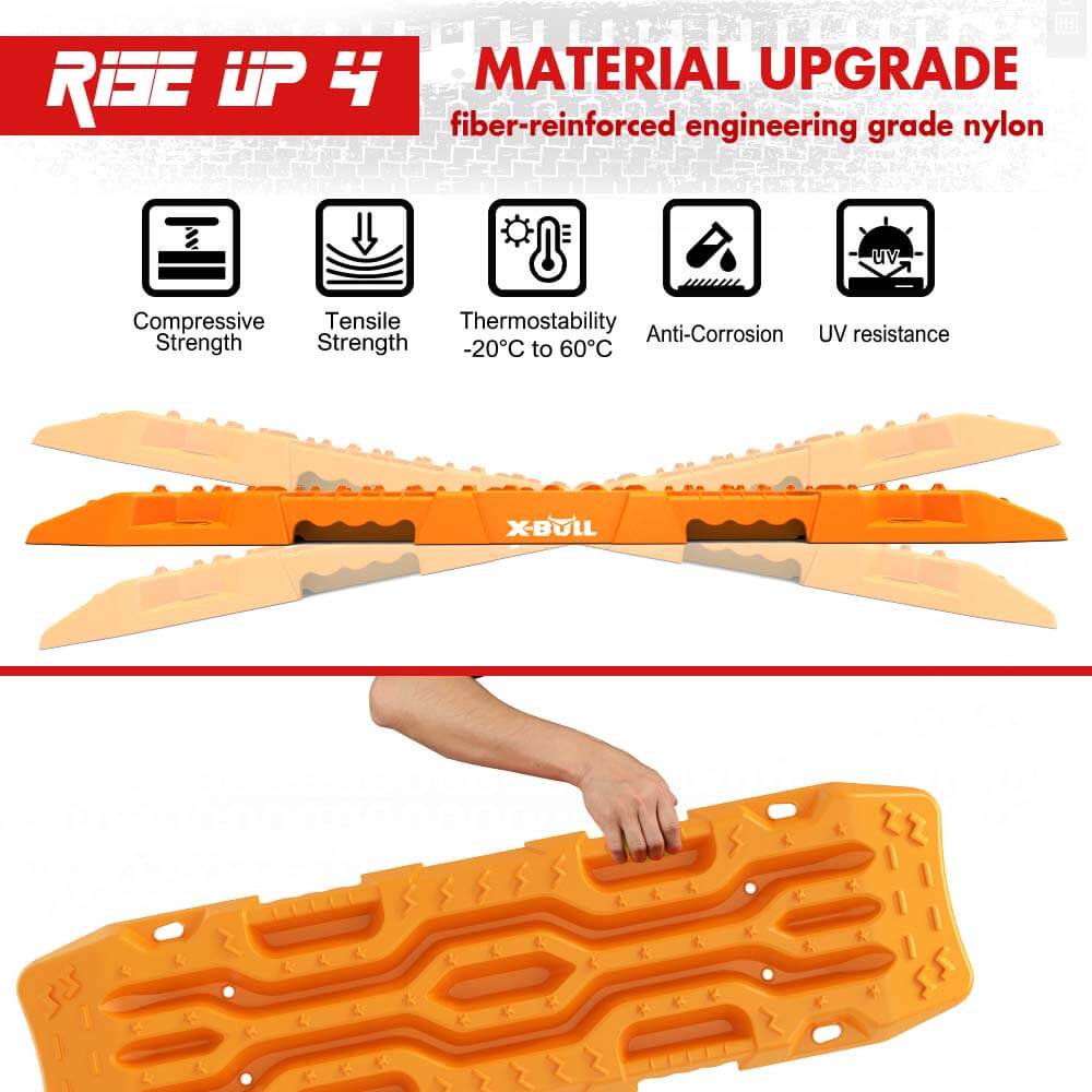 X Bull 4X4 Recovery Tracks Boards 4Pcs Sand Mud Snow Car Truck 4Wd Riseup