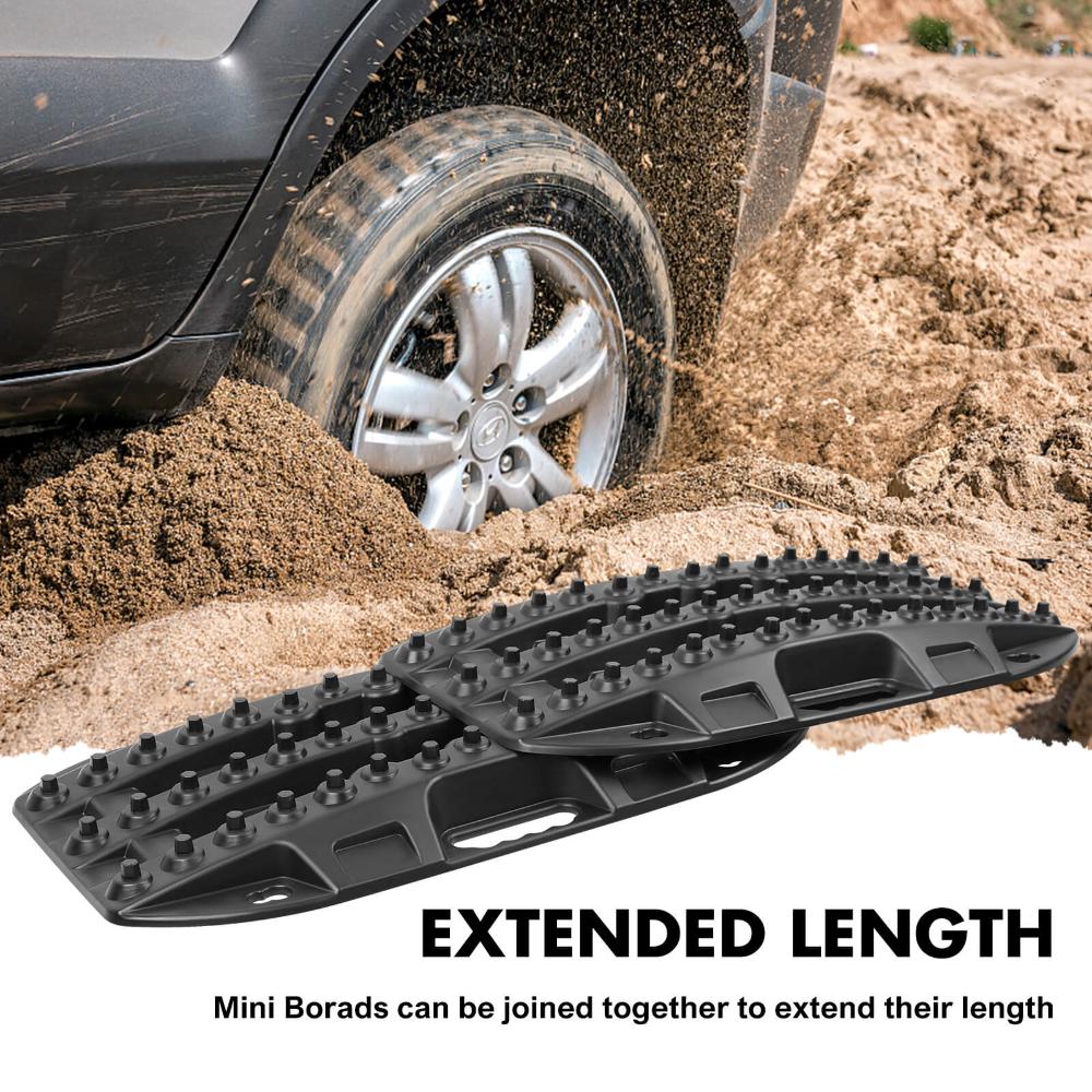 X Bull Mini Recovery Tracks Traction Boards Sand Mud Snow 4Wd 4X4 Vehicle 1 Pair Black