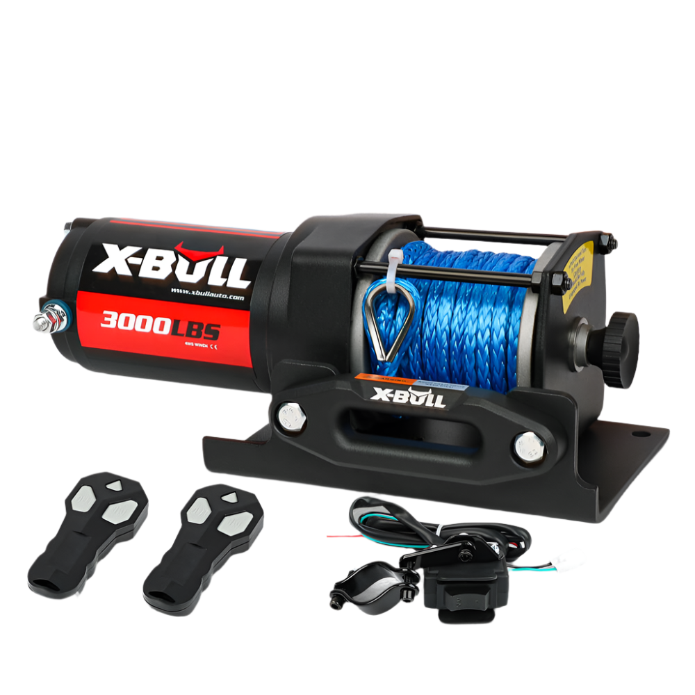 X Bull Electric Winch 12V 3000Lbs Synthetic Rope Atv Utv Boat Trailer With Wireless Remote