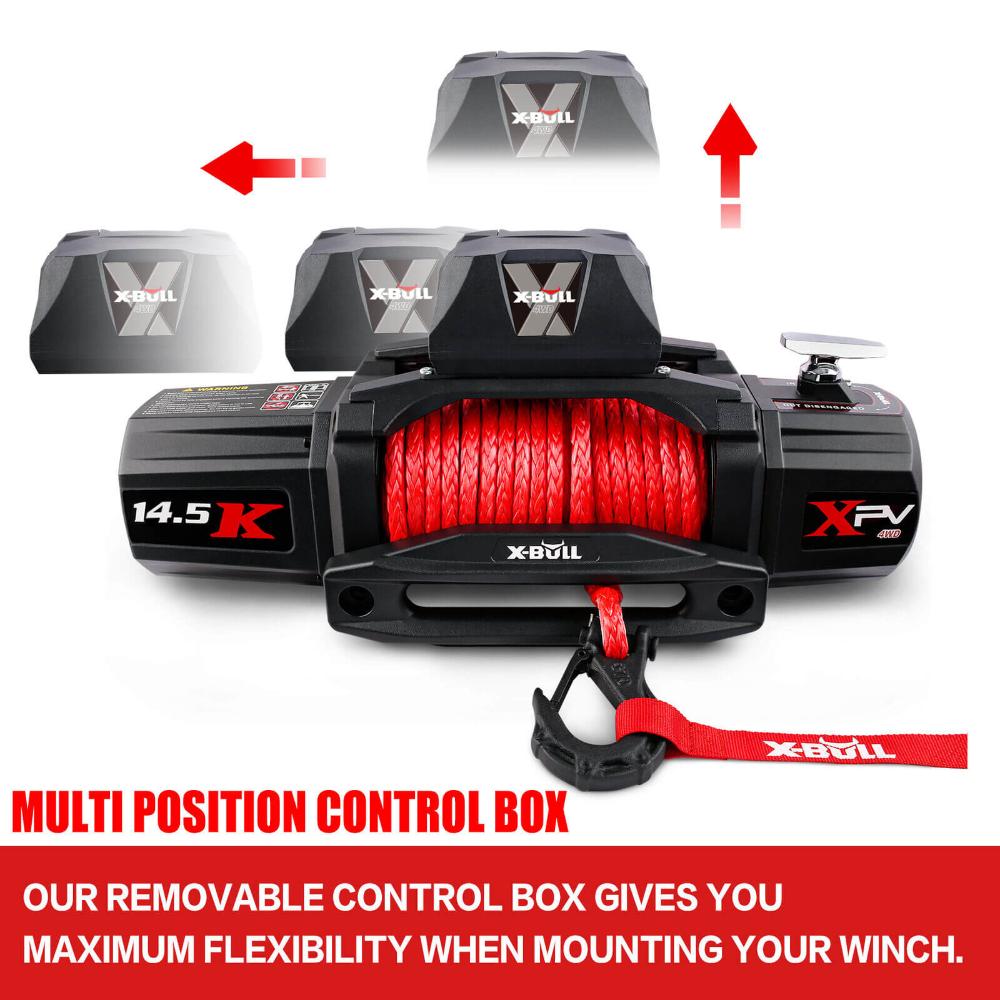 X Bull Electric Winch 12V 14500Lbs Synthetic Rope Wireless Remote 4Wd 4X4 Car Trailer