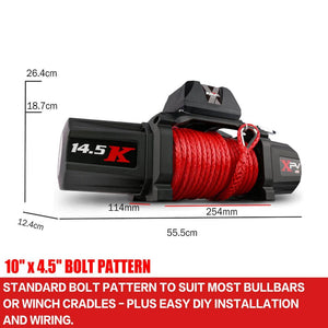 X Bull Electric Winch 12V 14500Lbs Synthetic Rope Wireless Remote 4Wd 4X4 Car Trailer