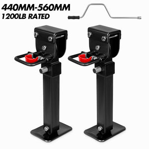 X Bull Drop Down Legs 440Mm 560Mm Trailer Steel Caravan Corner 1200Lbs Black