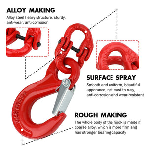 2X 6Mm Hammerlock+ Eye Sling Hook Safety Chain Caravan Trailer Connecting Extend