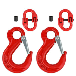 2X 6Mm Hammerlock+ Eye Sling Hook Safety Chain Caravan Trailer Connecting Extend