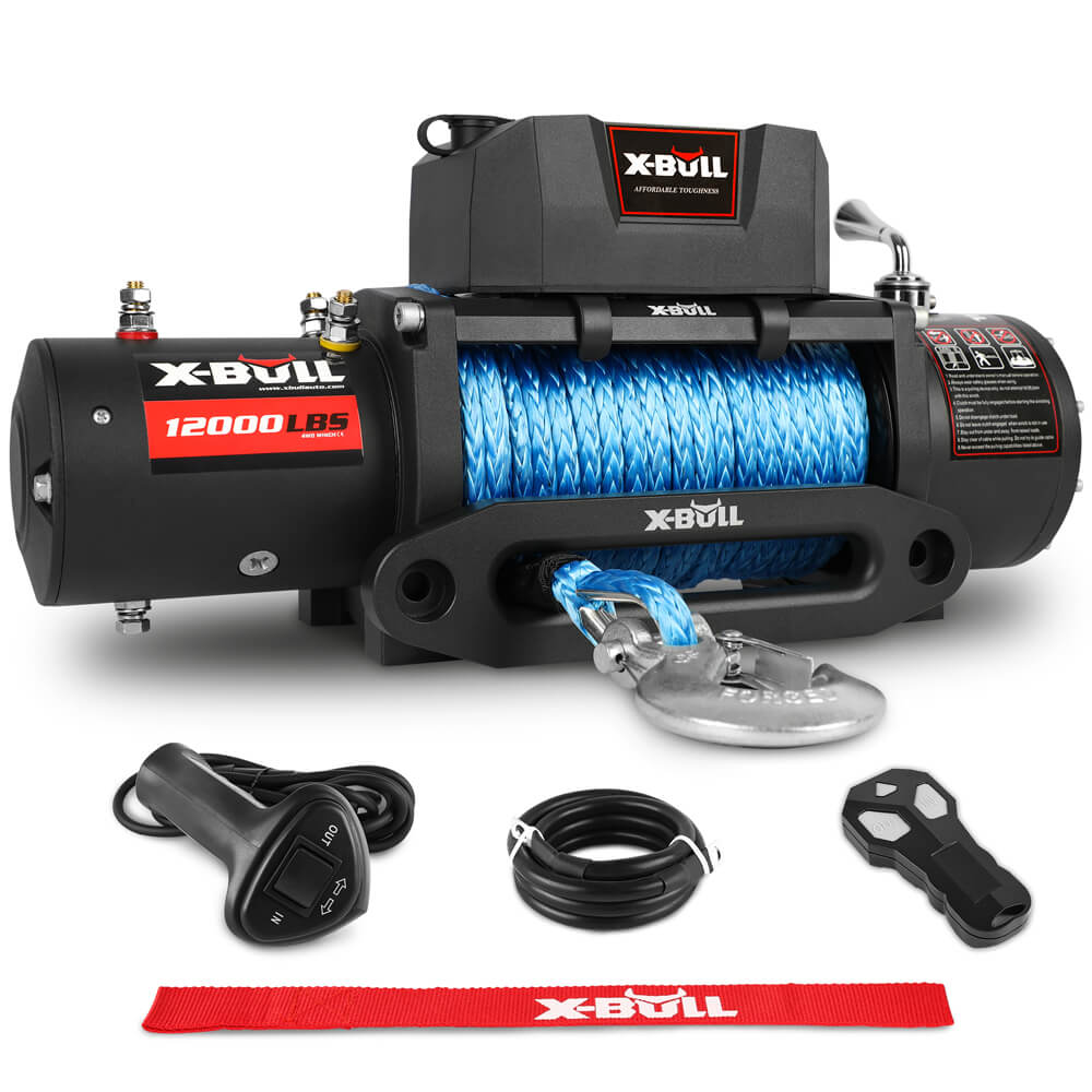 X Bull Electric Winch 12V 12000Lbs Synthetic Rope Wireless Remote 4Wd 4X4 Car Trailer