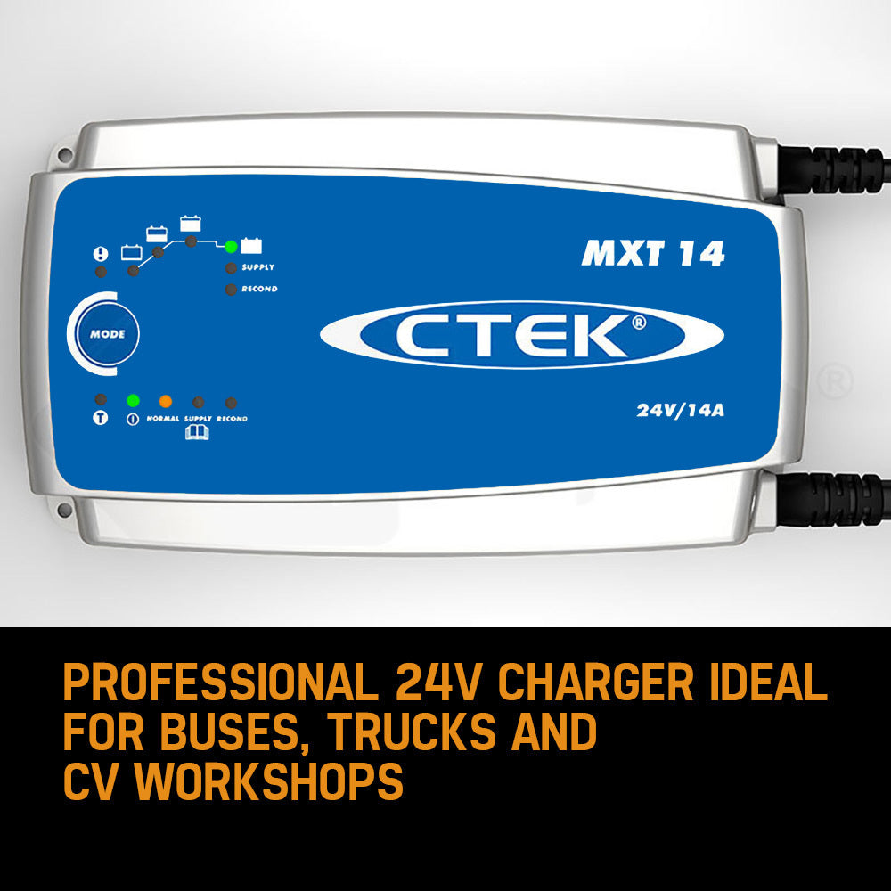 Ctek Mxt14 24V 14A Smart Battery Charger 14Amp Bus Truck Cv 8 Stage Workshop