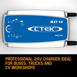 Ctek Mxt14 24V 14A Smart Battery Charger 14Amp Bus Truck Cv 8 Stage Workshop