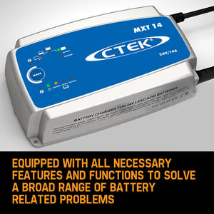 Ctek Mxt14 24V 14A Smart Battery Charger 14Amp Bus Truck Cv 8 Stage Workshop