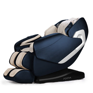 Fortia Cloud 9 Mkii Electric Massage Chair Full Body Gravity With Heat And Bluetooth Navy Blue/Cream