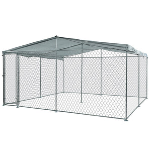 Neatapet 4X4x1.8M Dog Enclosure Pet Playpen Outdoor Wire Cage Puppy Fence With Cover Shade