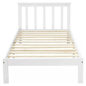 Ekkio Single Wooden Bed Frame (White)