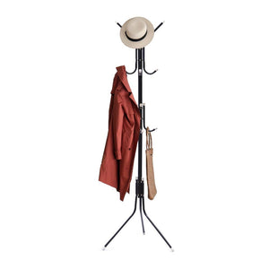 Ekkio 12 Hook Metal Coat Rack Stand With 3 Tier Hat Hanger (Black)