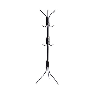 Ekkio 12 Hook Metal Coat Rack Stand With 3 Tier Hat Hanger (Black)