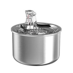Floofi 2L Stainless Steel Pet Water Fountain For Cats And Small Dogs