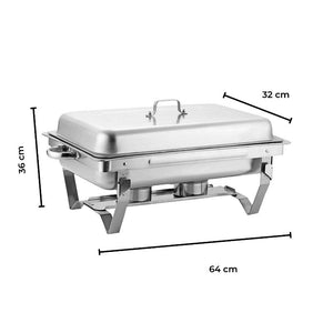 Gominimo 9L Chafing Dish Stainless Steel Food Buffet Warmer Pan (2X4.5L Dual Trays)