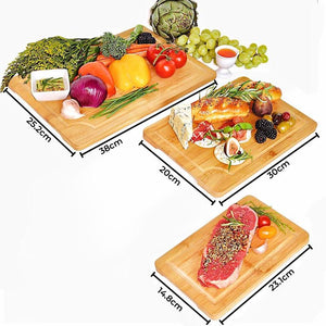 Gominimo 3 Pieces Bamboo Chopping Board With Stand (3 Sizes)