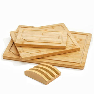 Gominimo 3 Pieces Bamboo Chopping Board With Stand (3 Sizes)