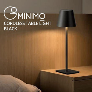 Gominimo Rechargeable Cordless Table Lamp With Stepless Dimming Brightness (Black)