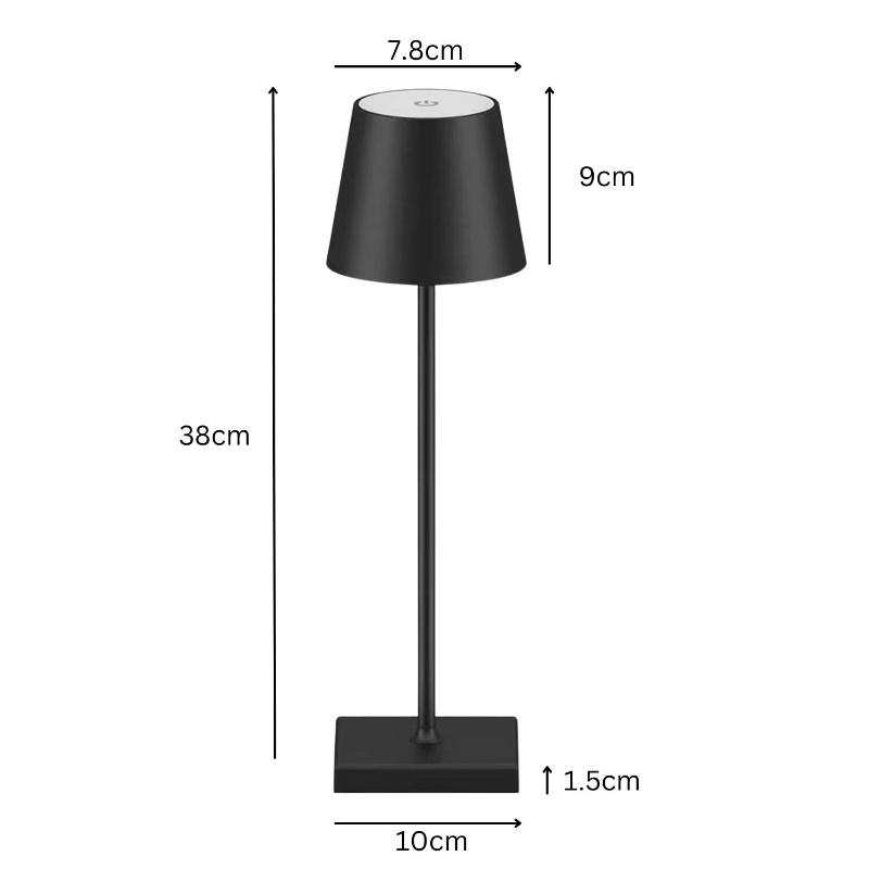 Gominimo Rechargeable Cordless Table Lamp With Stepless Dimming Brightness (Black)