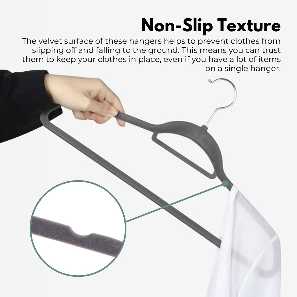 Gominimo 30 Pack Of Non Slip Velvet Suit Hangers With Tie Organisers