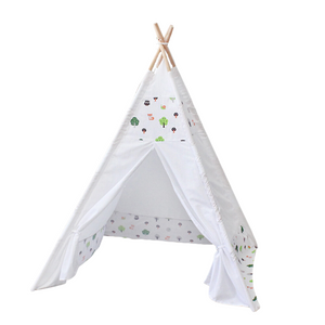 Gominimo Kids Teepee Tent With Side Window And Carry Case (White Forest)