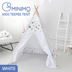 Gominimo Kids Teepee Tent With Side Window And Carry Case (White Forest)