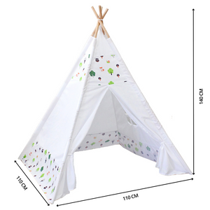 Gominimo Kids Teepee Tent With Side Window And Carry Case (White Forest)