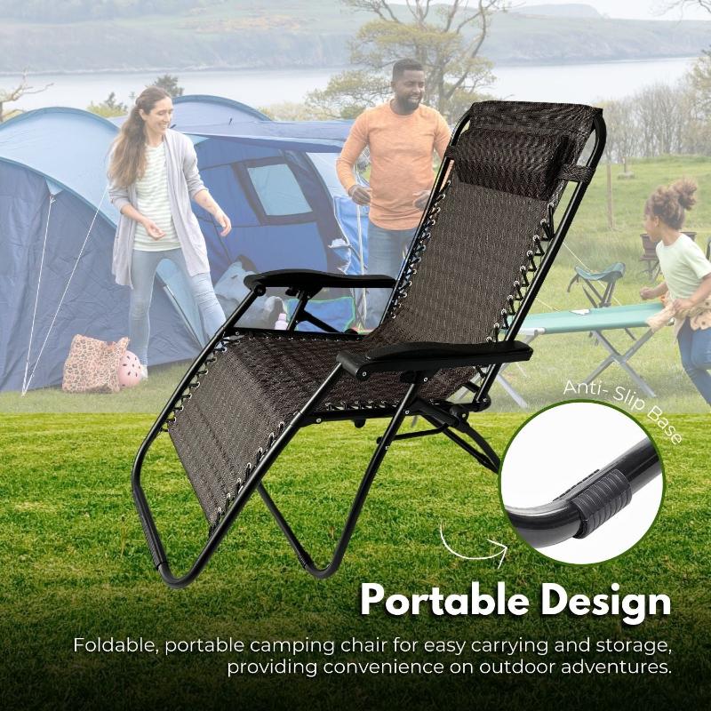 Kiliroo Folding Reclining Camping Chair With Breathable Mesh (Argyle)