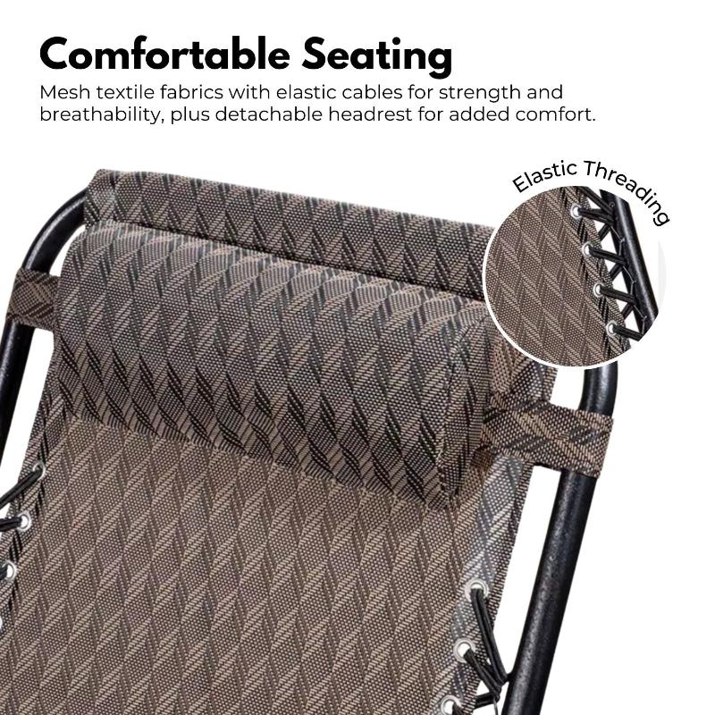 Kiliroo Folding Reclining Camping Chair With Breathable Mesh (Argyle)