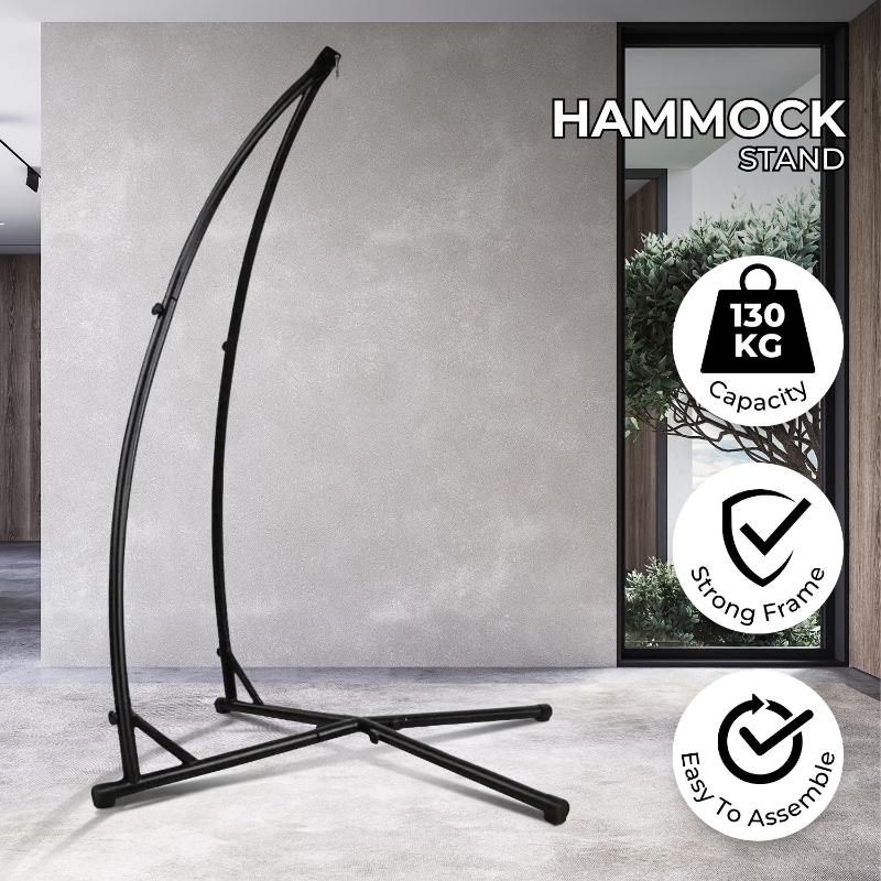 Noveden Hammock Chair Stand For Hanging Air Porch Swing (Black)