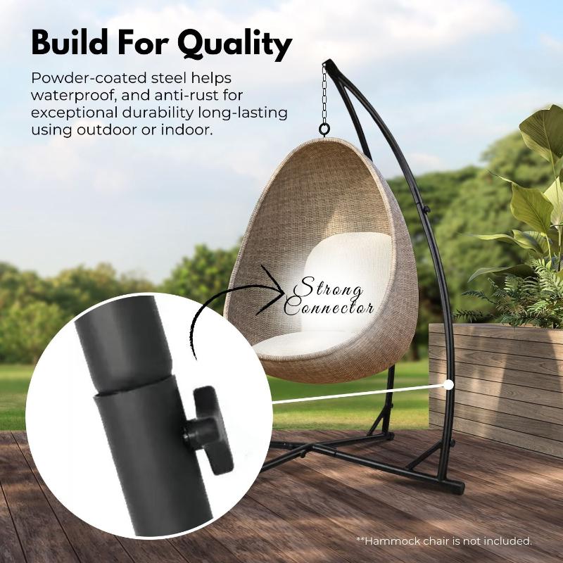 Noveden Hammock Chair Stand For Hanging Air Porch Swing (Black)