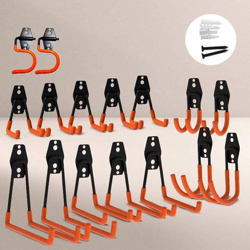 Rynomate 16 Pack Garage Hooks Heavy Duty (Orange)