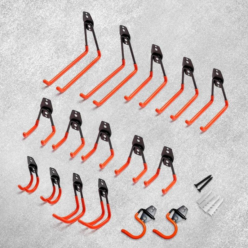 Rynomate 16 Pack Garage Hooks Heavy Duty (Orange)