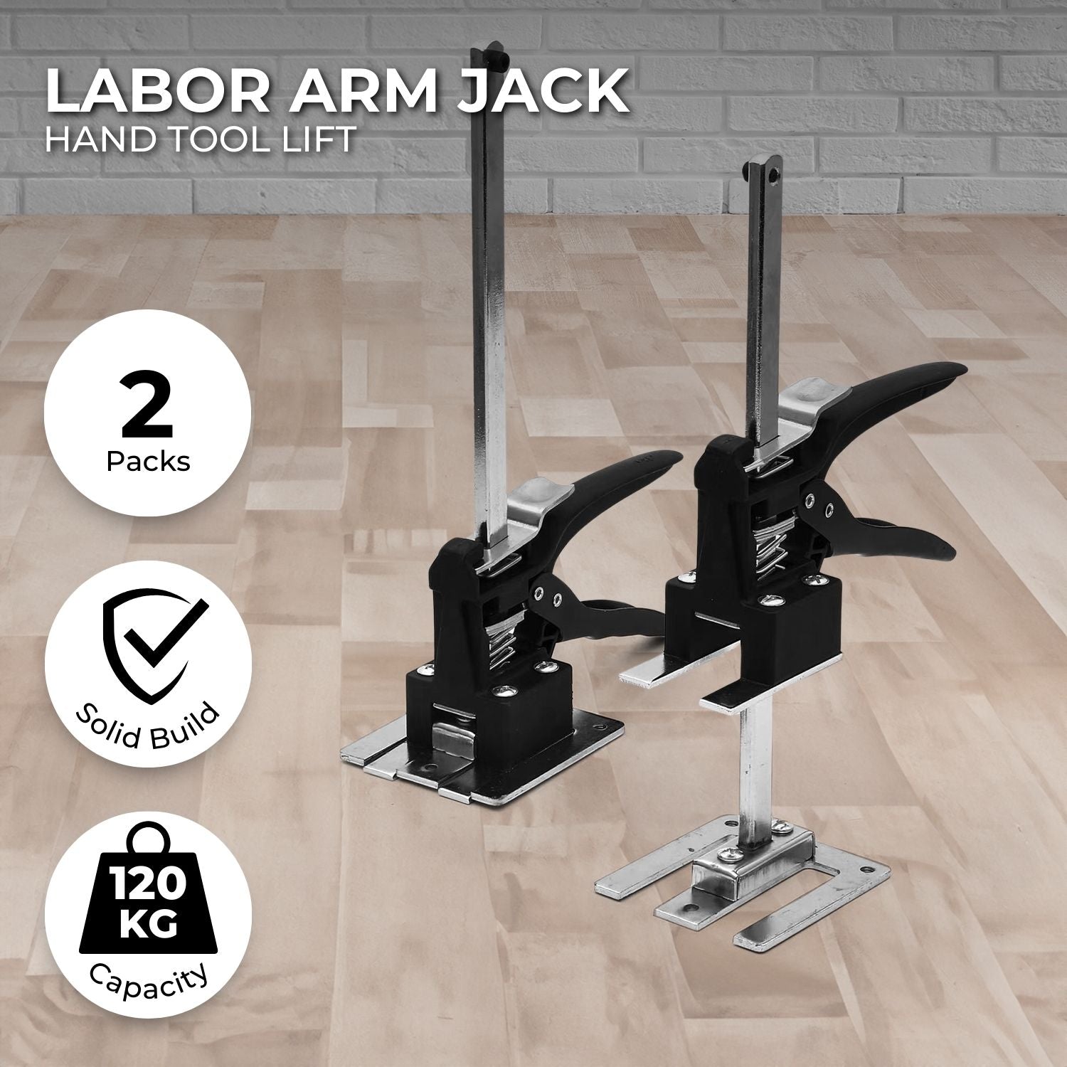 Rynomate 2 Pack Adjustable Labor Saving Arm Jack(Black)