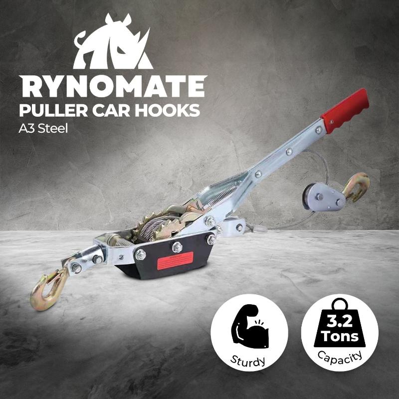 Rynomate 4 Ton Hand Winch Puller With Double Car Hook