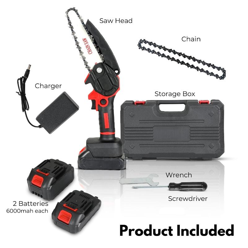 Rynomate Mini Handheld 6 Inch Cordless Electric Chainsaw