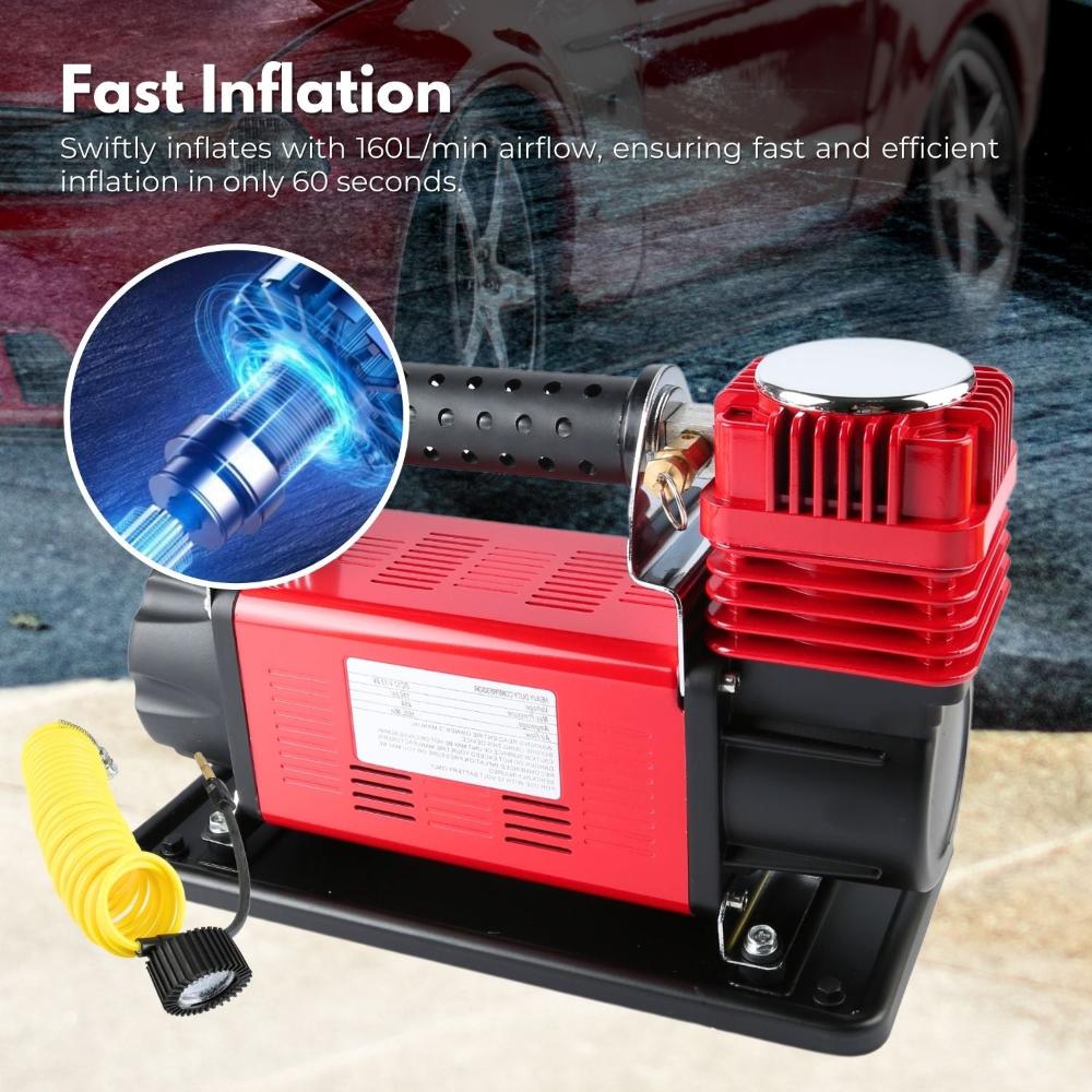 Rynomate 540W Car Air Compressor For Tires (Red)