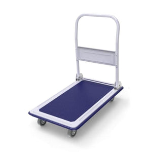 Rynomate Foldable Platform Trolley With 4 Wheels (Blue And White)