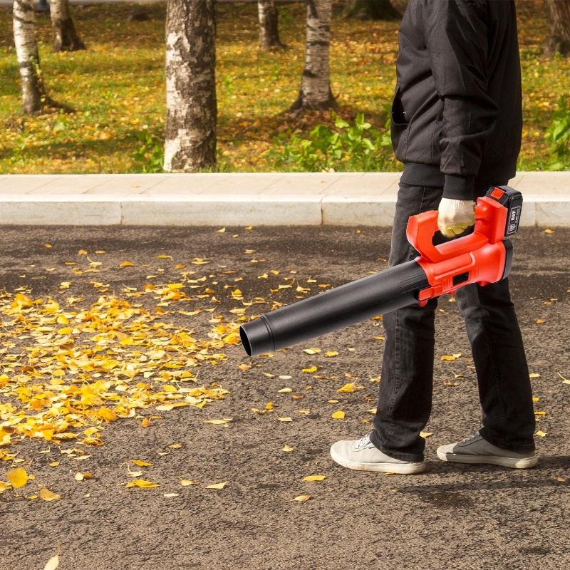 Rynomate 18V Cordless Leaf Blower With Lithium Battery And Charger Kit (Red Black)