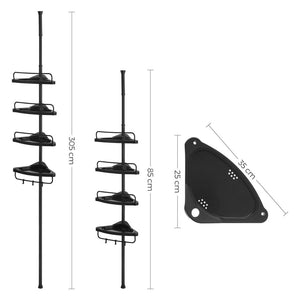 Songmics Adjustable Bathroom Corner Shelf With 4 Trays Black