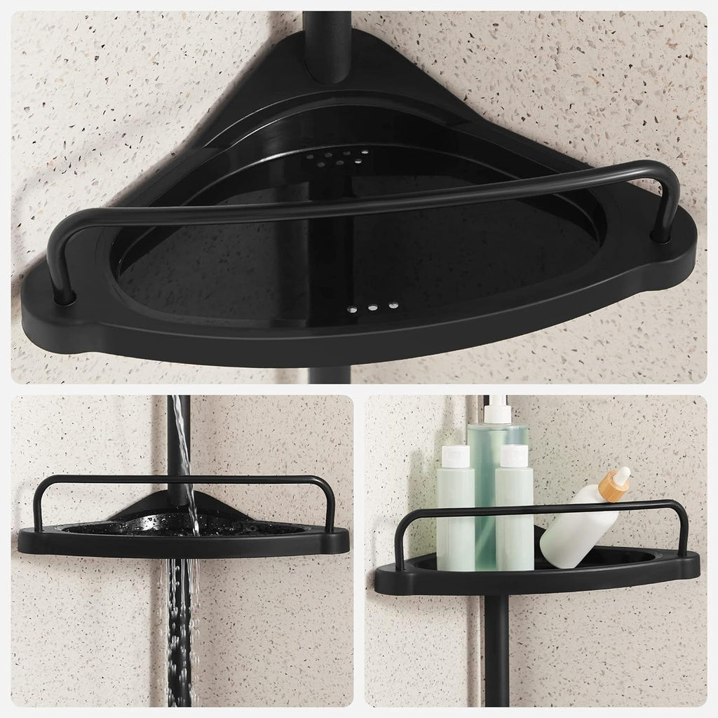 Songmics Adjustable Bathroom Corner Shelf With 4 Trays Black