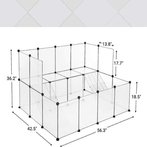 Songmics Guinea Pig Playpen With Dense Ramp White