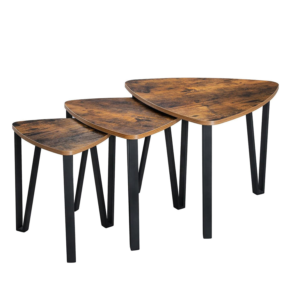 Industrial Nesting Coffee Table Rustic Brown And Black