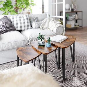 Industrial Nesting Coffee Table Rustic Brown And Black