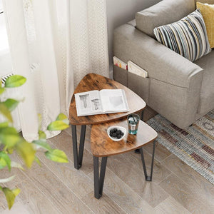 Industrial Nesting Coffee Table Rustic Brown And Black