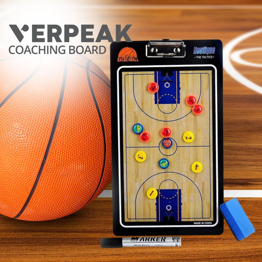 Foldable Basketball Coaching Board With Magnetic Number Pieces Marker Pen Black