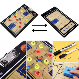 Foldable Basketball Coaching Board With Magnetic Number Pieces Marker Pen Black