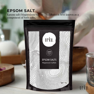 12X 1Kg Orku Epsom Salt Magnesium Sulphate Bath Salts Skin Body