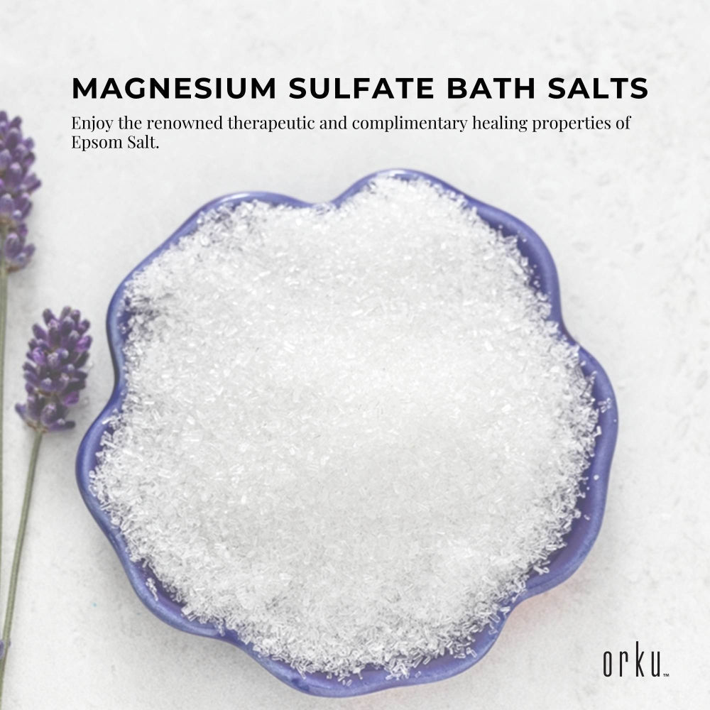 12X 1Kg Orku Epsom Salt Magnesium Sulphate Bath Salts Skin Body