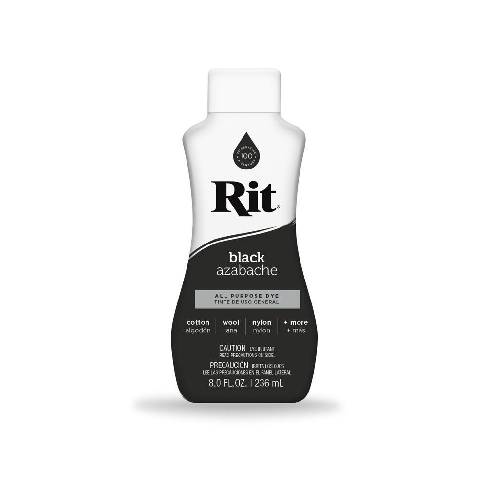 236Ml Black Fabric Dye Rit Clothes All Purpose Liquid Tie Colours Cotton